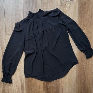 Black Mock Neck Blouse